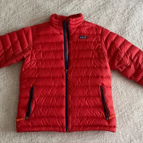 Patagonia Other - Patagonia Red Quilted Puffer Jacket Coat Boy Sz Large